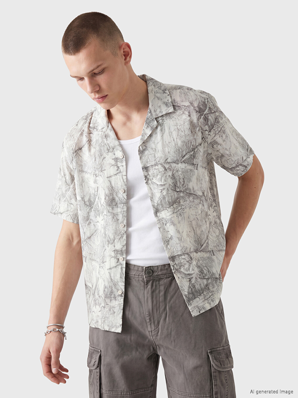 Relax Fit Patterned Men's Shirt