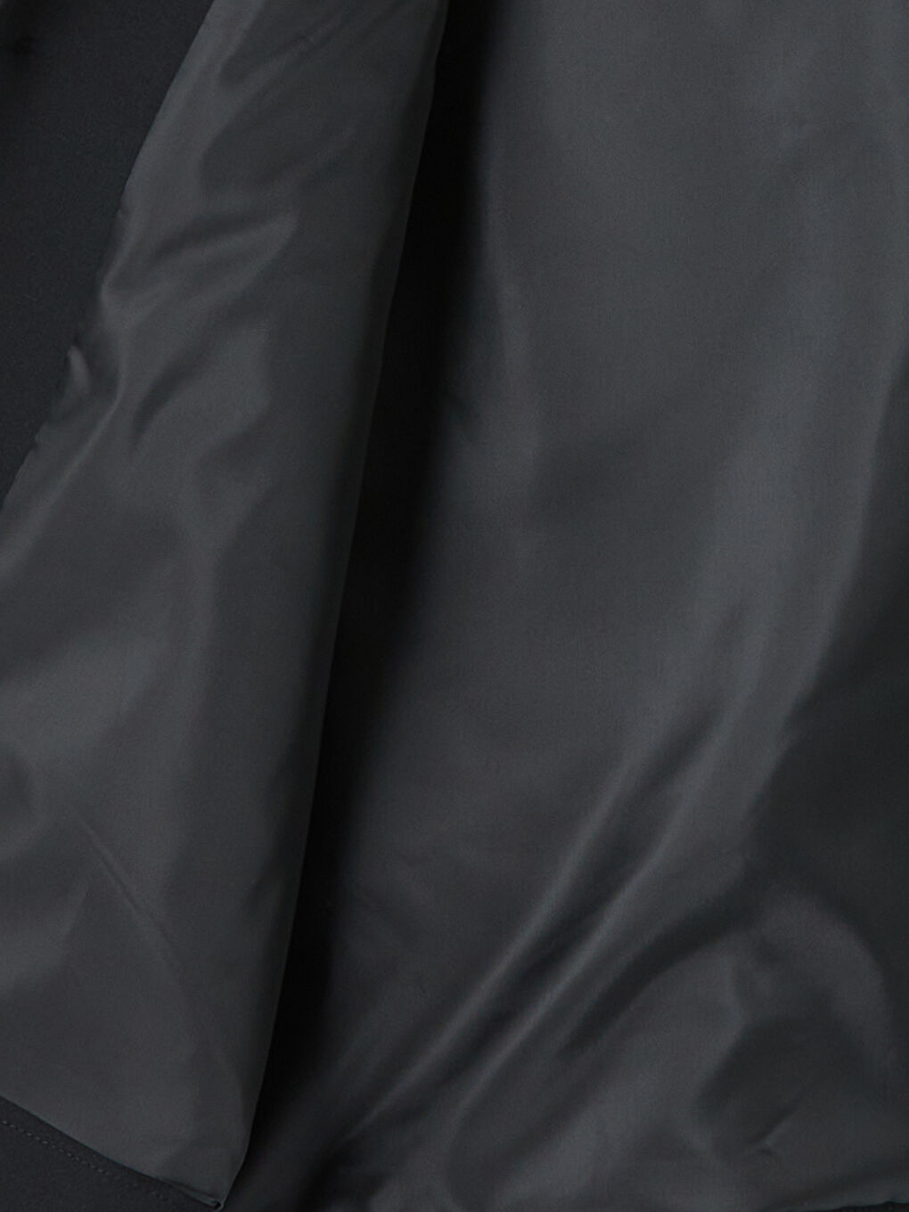 Siyah Rahat Kalıp Gömlek Yaka Erkek Mont-3