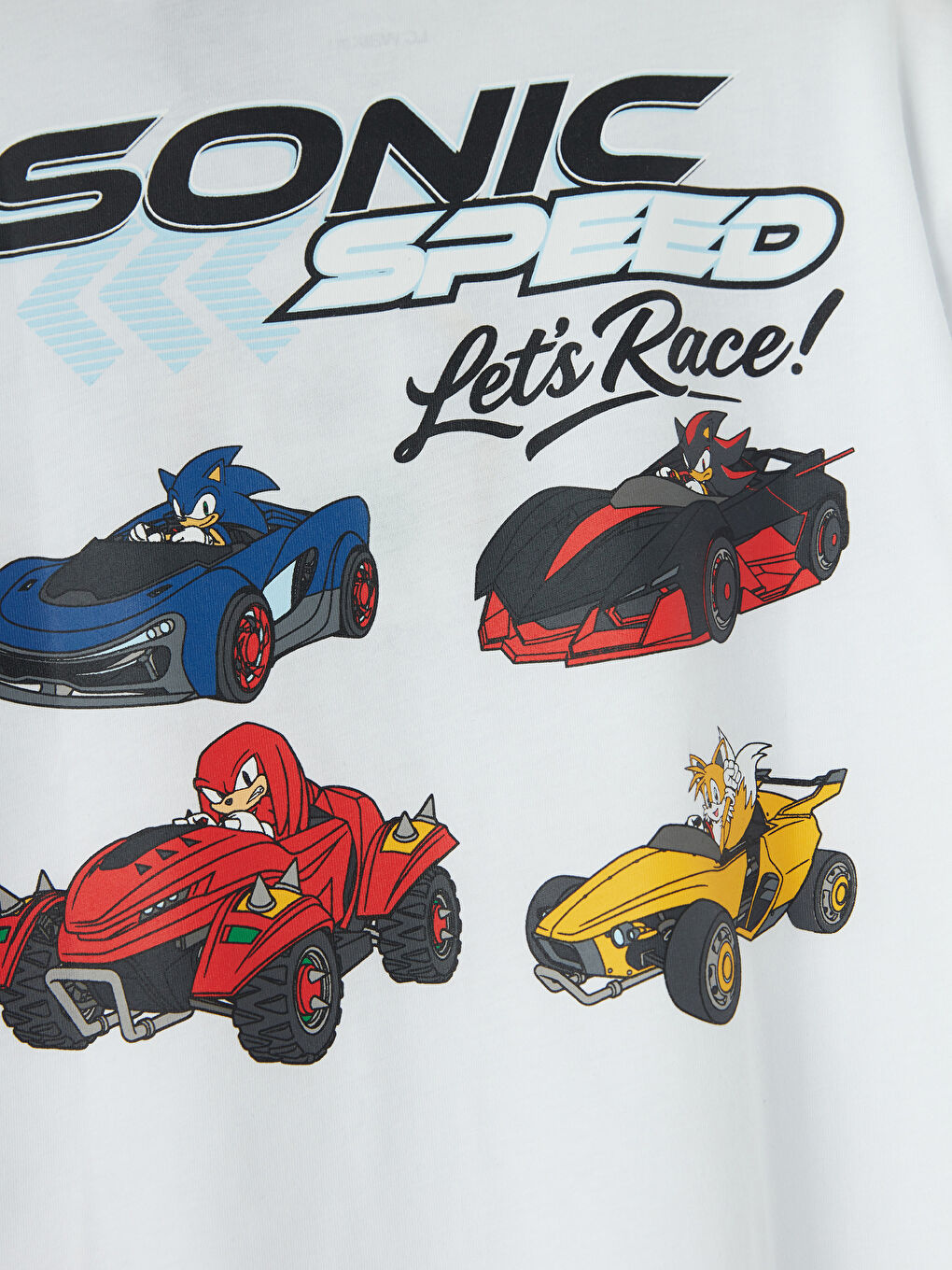 Beyaz Bisiklet Yaka Sonic Lisanslı Erkek Çocuk Tişört-3