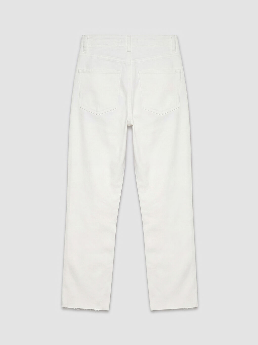 Ekru Crop Flare Kadın Jean Pantolon-1