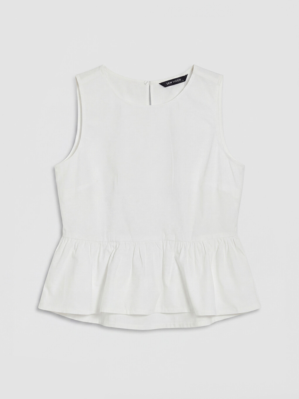 Crew Neck Peplum Ruched Blouse-4