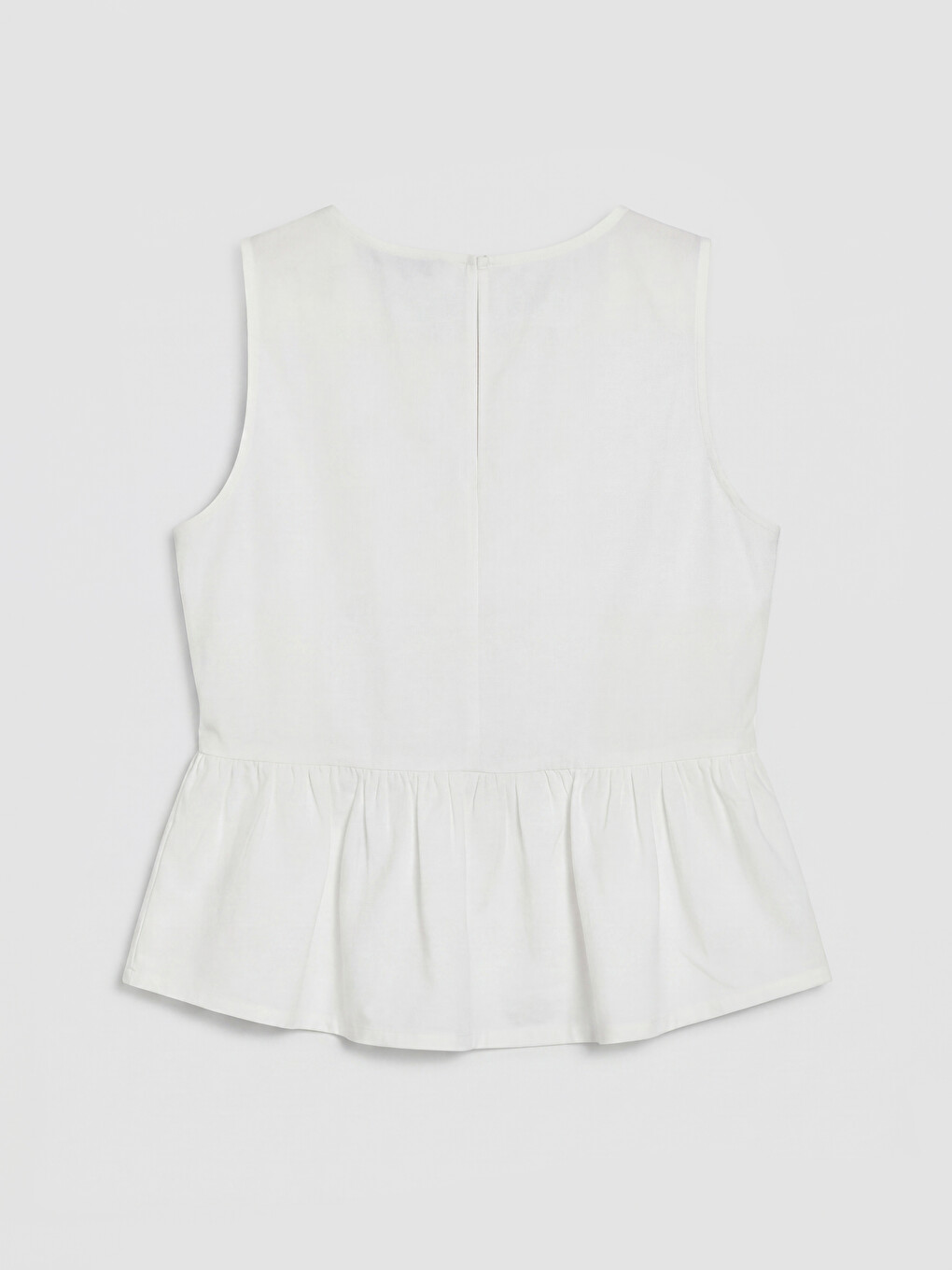 Crew Neck Peplum Ruched Blouse-5