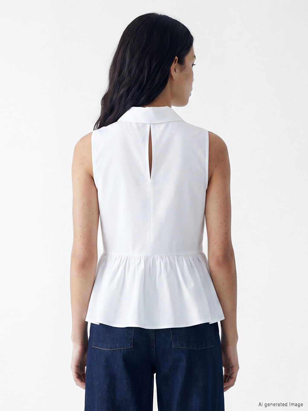 Crew Neck Peplum Ruched Blouse-3