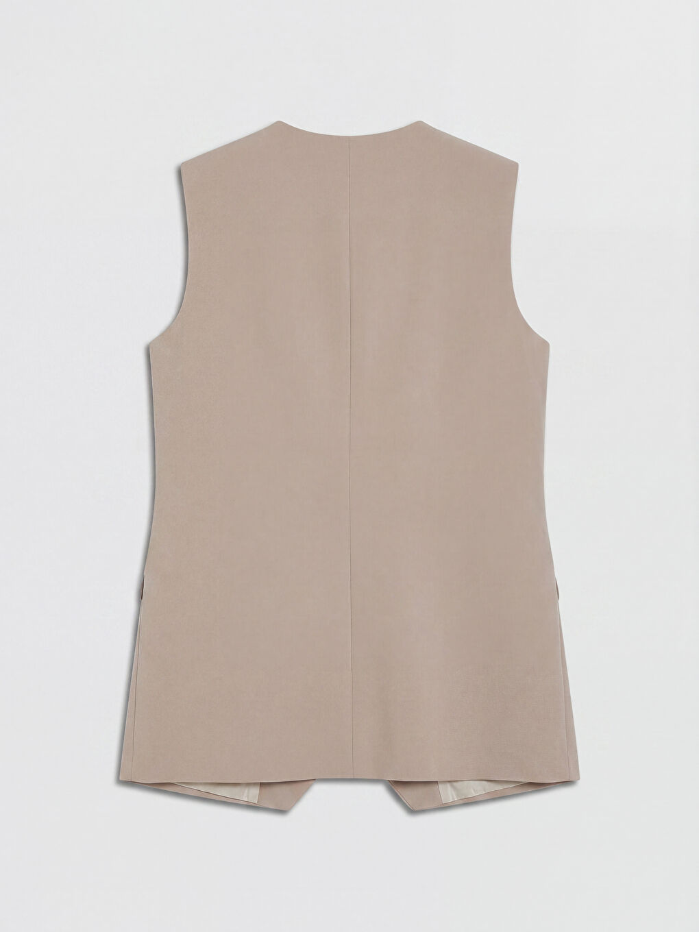 Bej Bisiklet Yaka Kadın Klasik Yelek-6