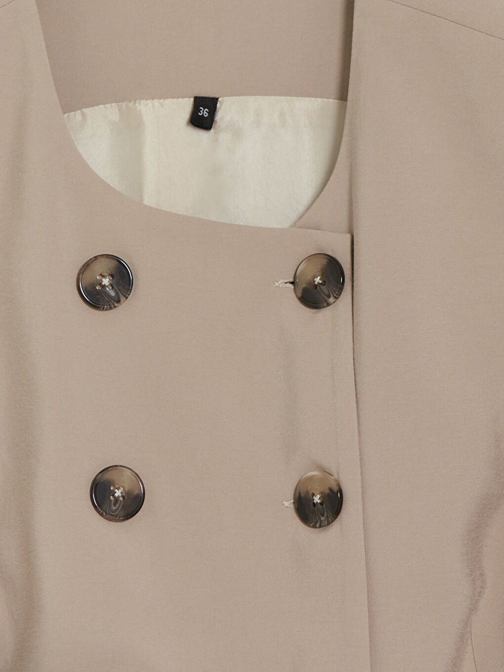 Bej Bisiklet Yaka Kadın Klasik Yelek-7