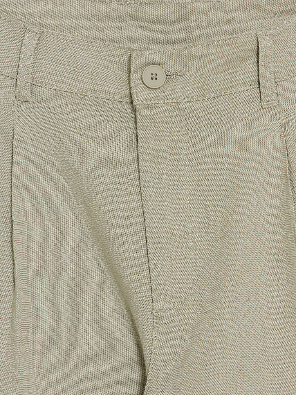 Yeşil Regular Fit Keten Karışımlı Erkek Pantolon-2