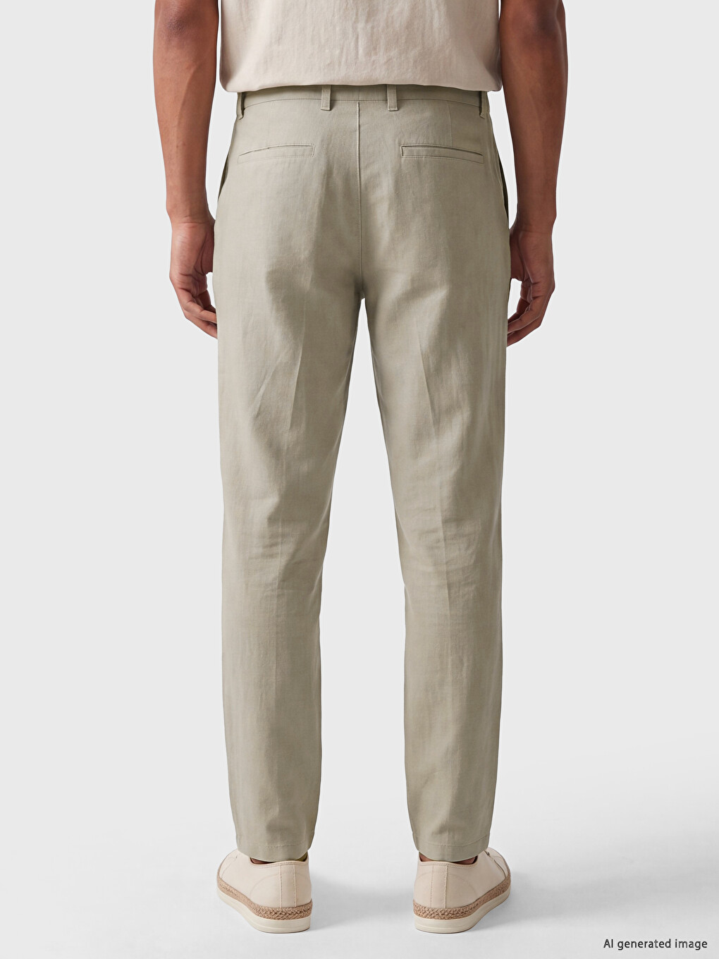 Regular Fit Linen Blend Men's Trousers-3