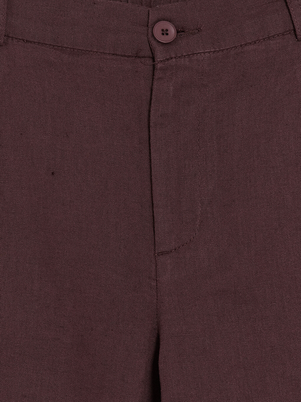 Kahverengi Regular Fit Keten Karışımlı Erkek Şort-1