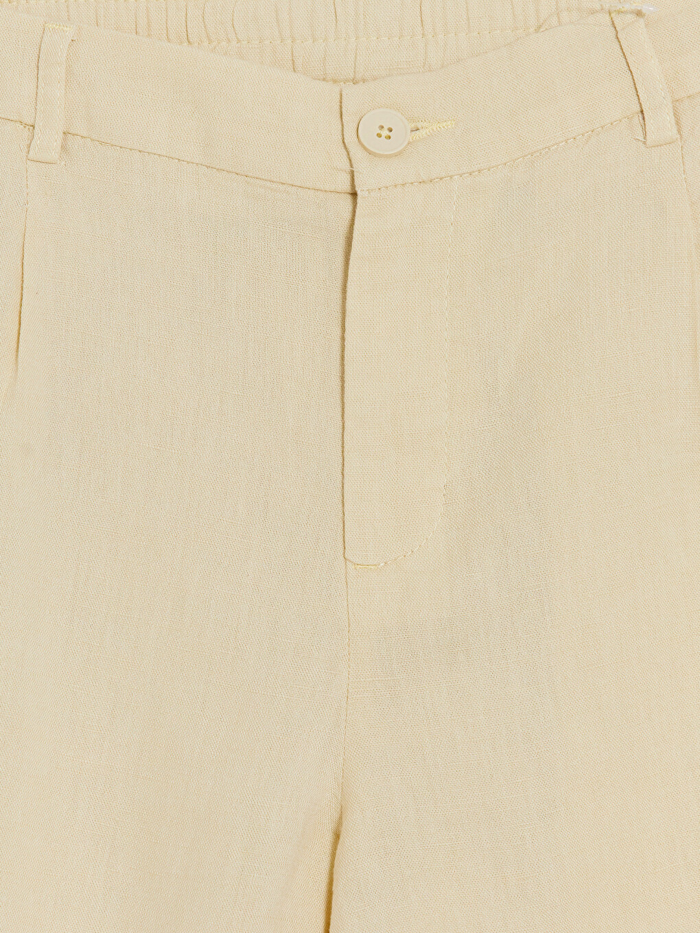 Sarı Regular Fit Keten Karışımlı Erkek Şort-4