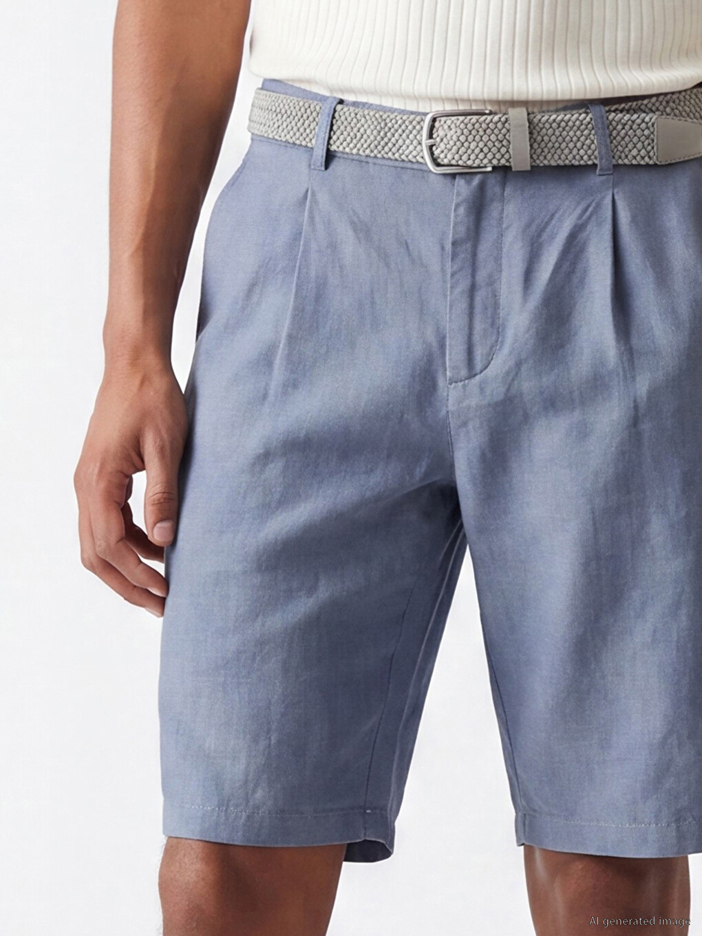 Regular Fit Linen Blend Men's Shorts-2