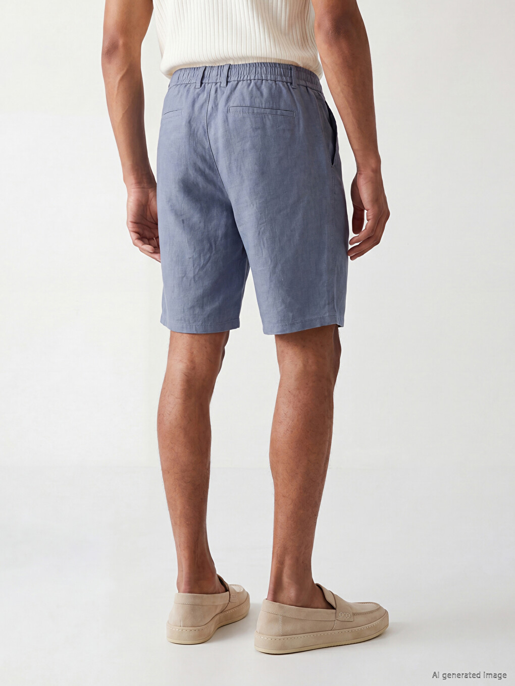 Regular Fit Linen Blend Men's Shorts-3