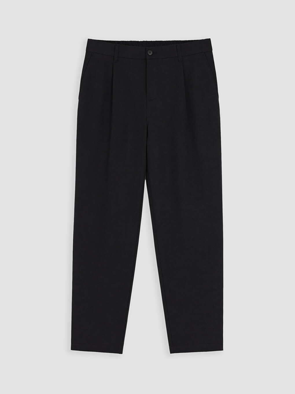 Siyah Regular Fit Erkek Pileli Pantolon