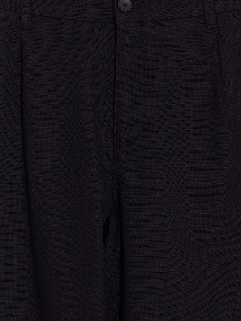 Siyah Regular Fit Erkek Pileli Pantolon-1