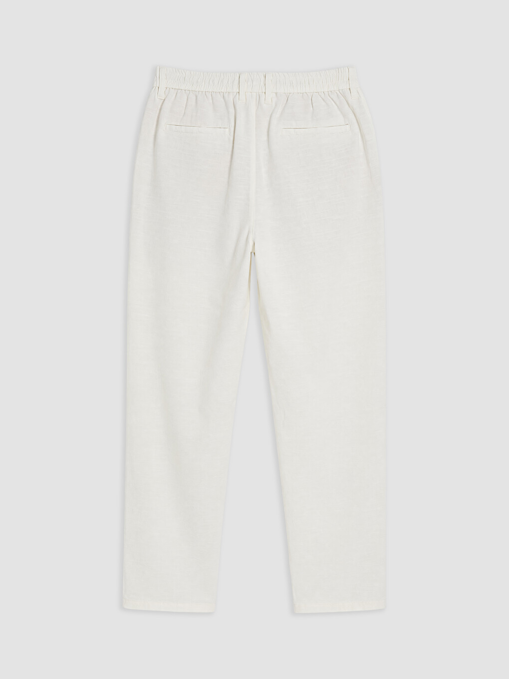 Beyaz Regular Fit Erkek Pileli Pantolon-1