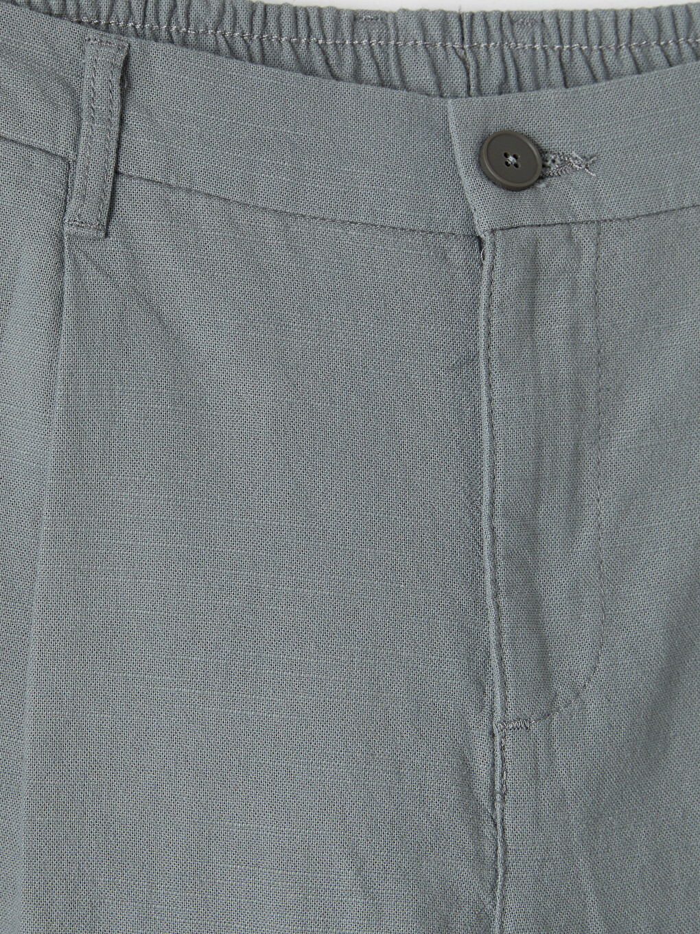 Yeşil Regular Fit Erkek Pileli Pantolon-2