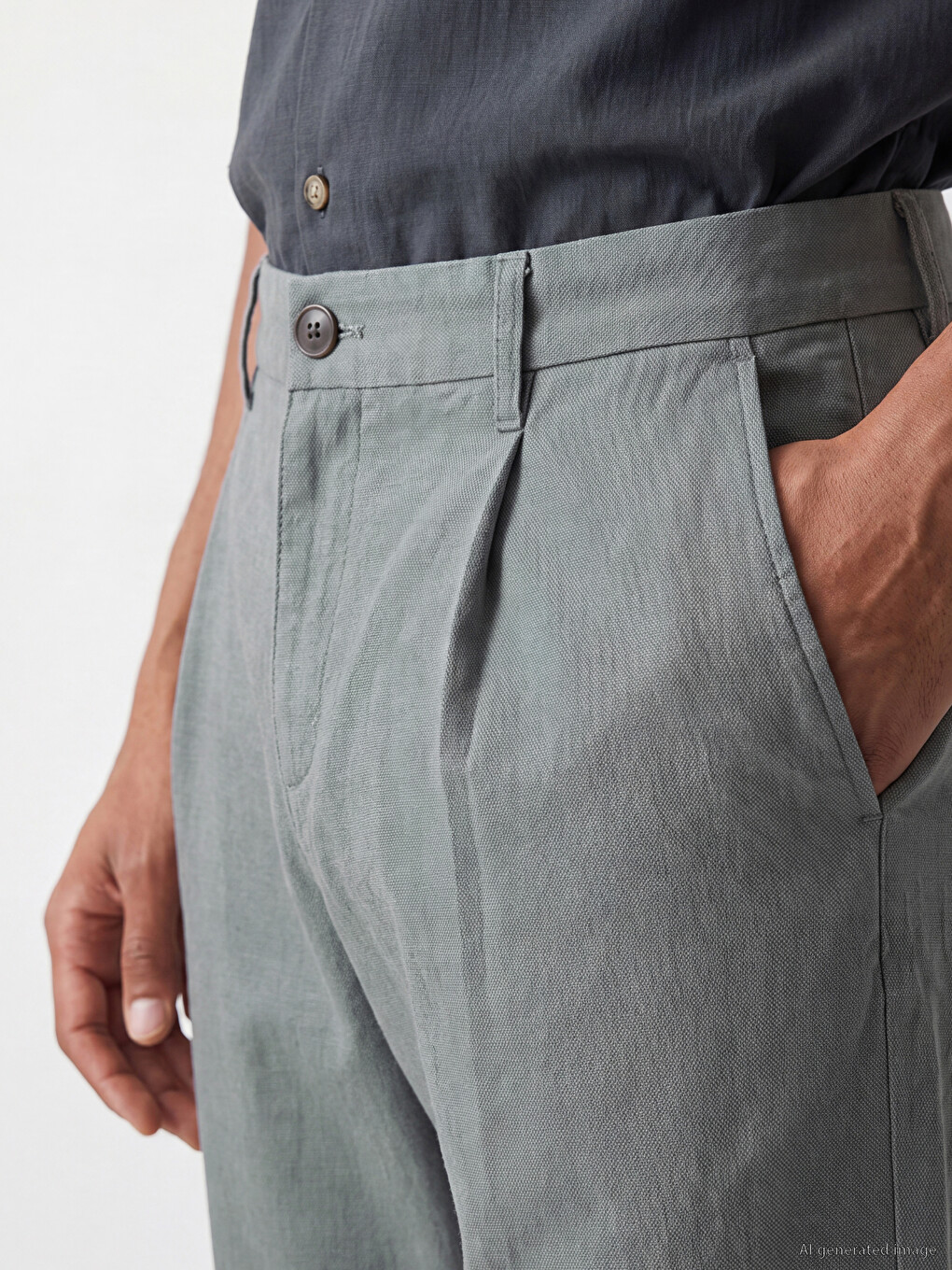 Regular Fit Men's Pleated Trousers-2