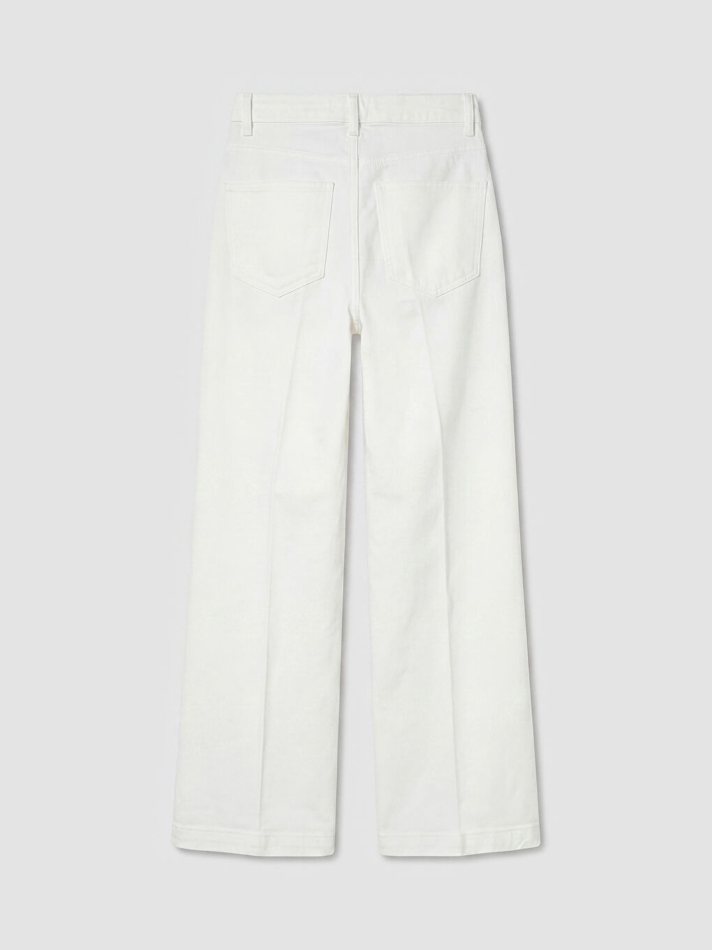 Ekru Wideleg Kadın Jean Pantolon-1