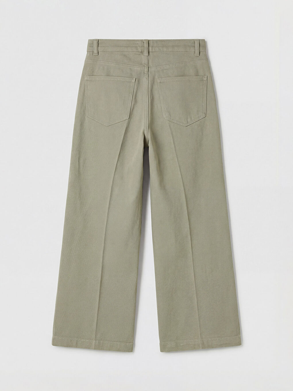 Yeşil Wideleg Kadın Jean Pantolon-1