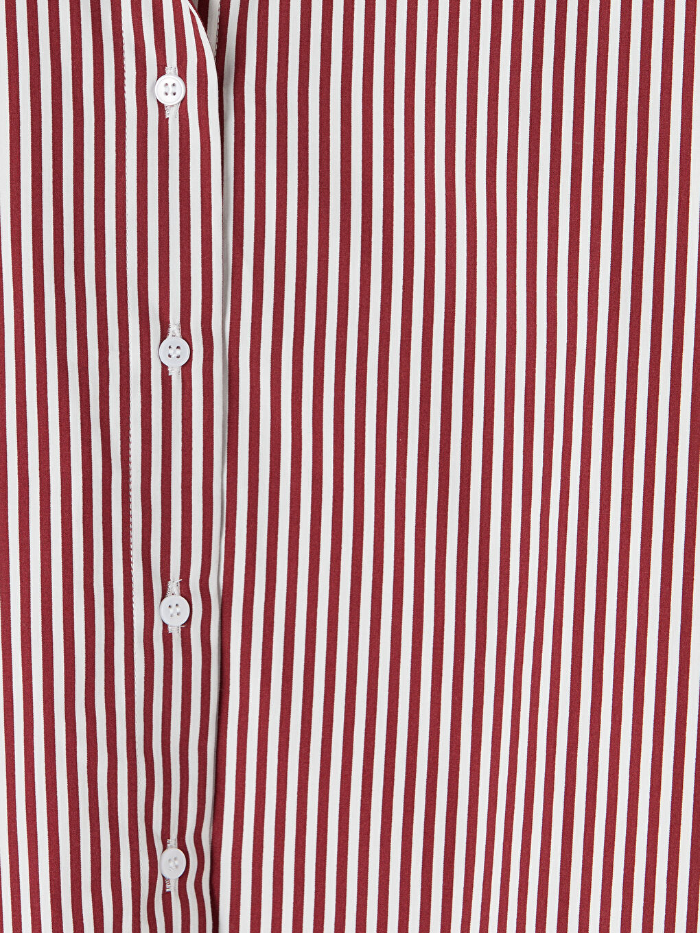 Mürdüm Çizgili Oversize Poplin Kadın Gömlek-2