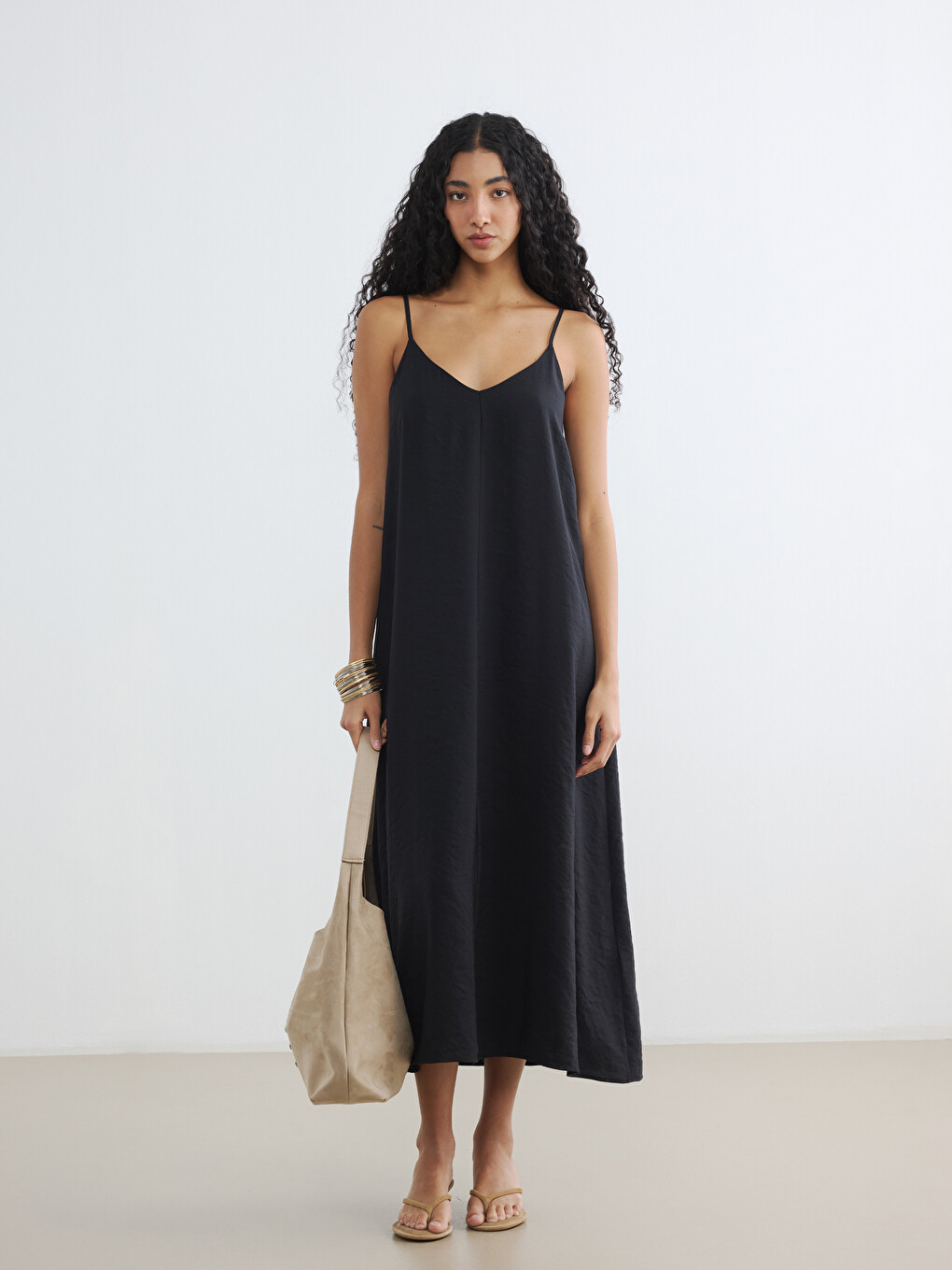 Modal Blended Strappy Dress-1
