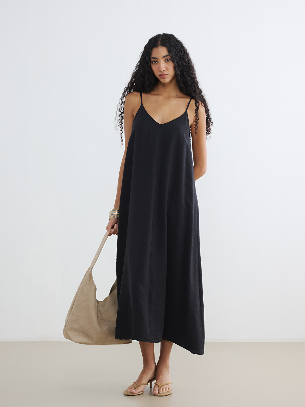 Modal Blended Strappy Dress-2