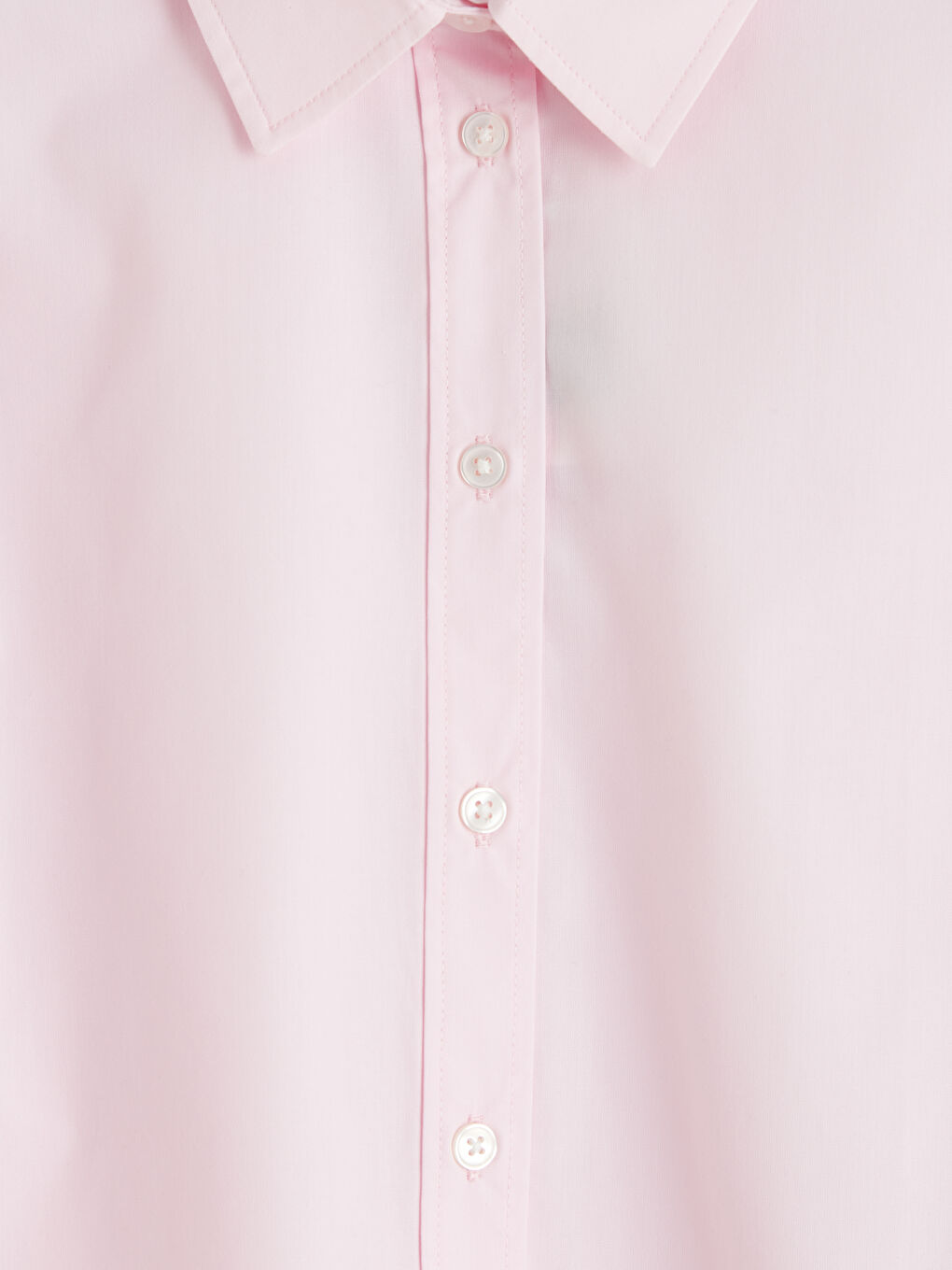 Pembe Poplin Kadın Gömlek-2