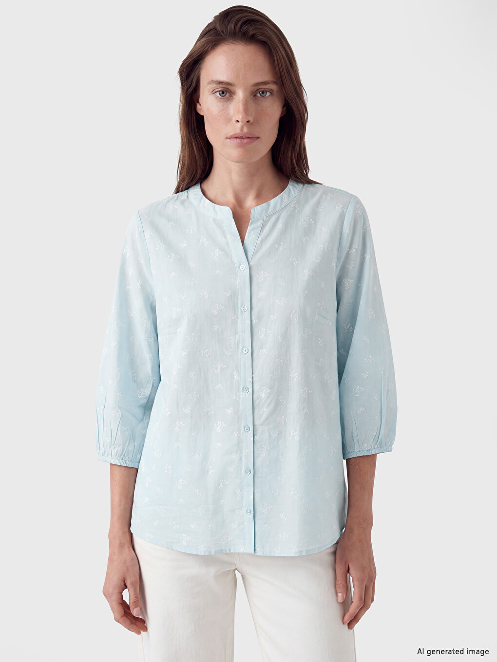 Notch Neck Floral Women's Shirt