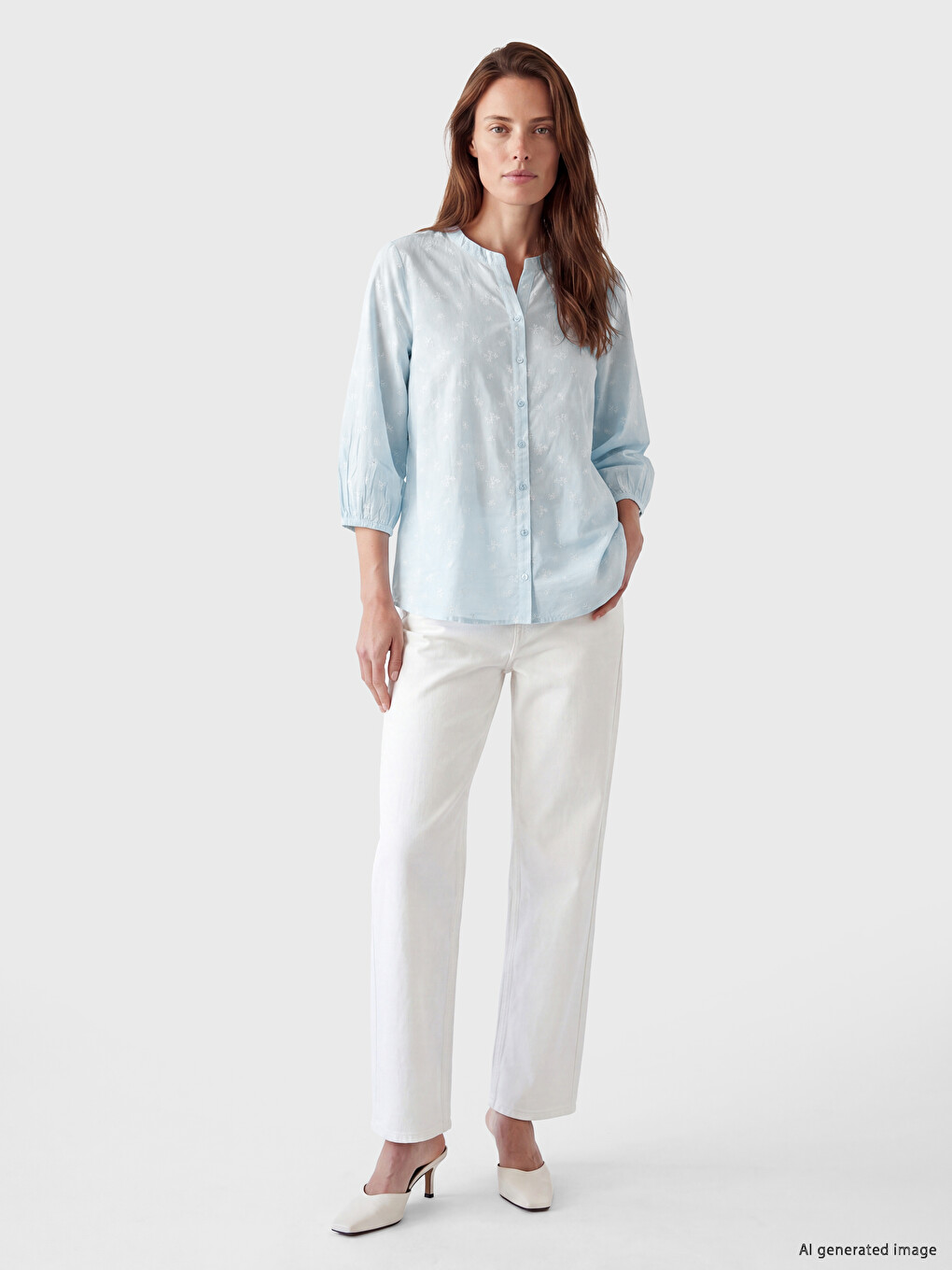 Notch Neck Floral Women's Shirt-1