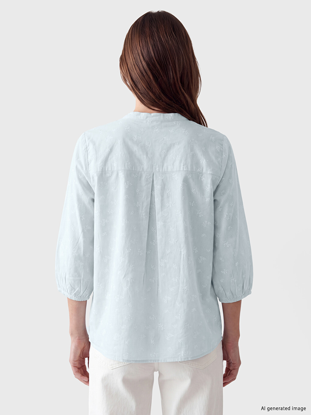 Notch Neck Floral Women's Shirt-3