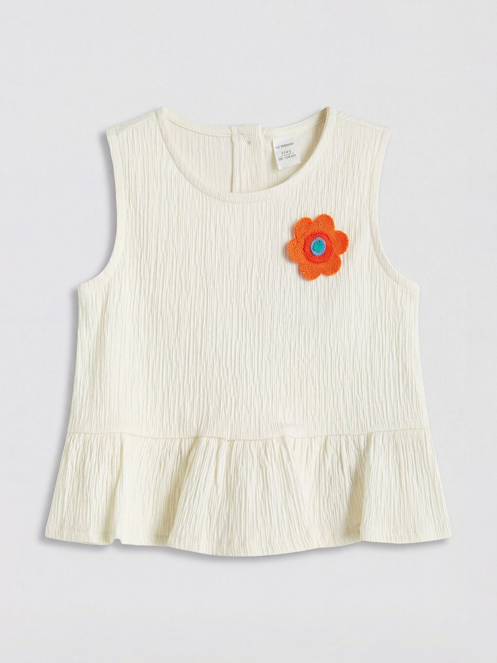 Ekru Çiçekli Kız Çocuk Takım-1