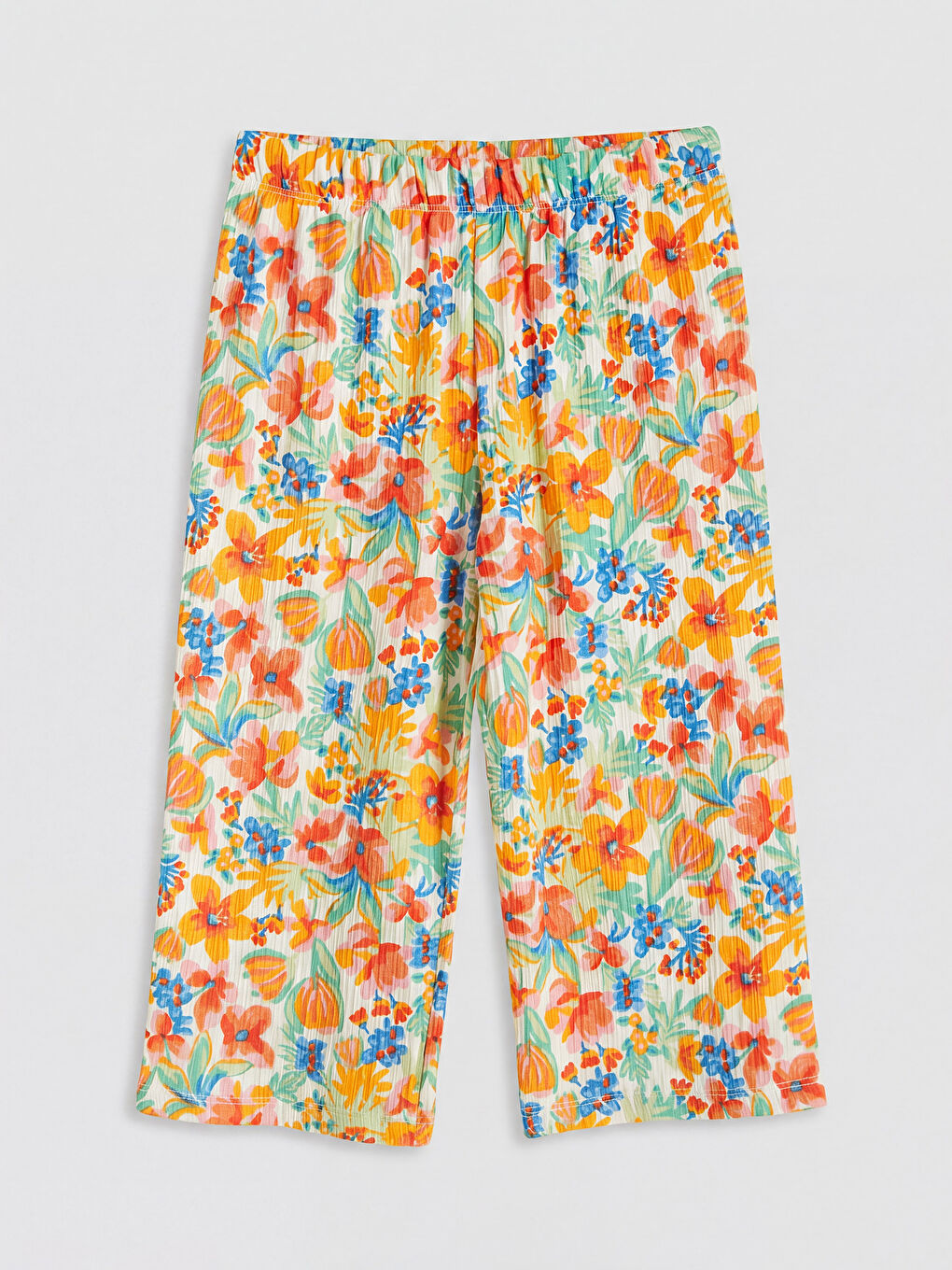 Ekru Çiçekli Kız Çocuk Takım-3