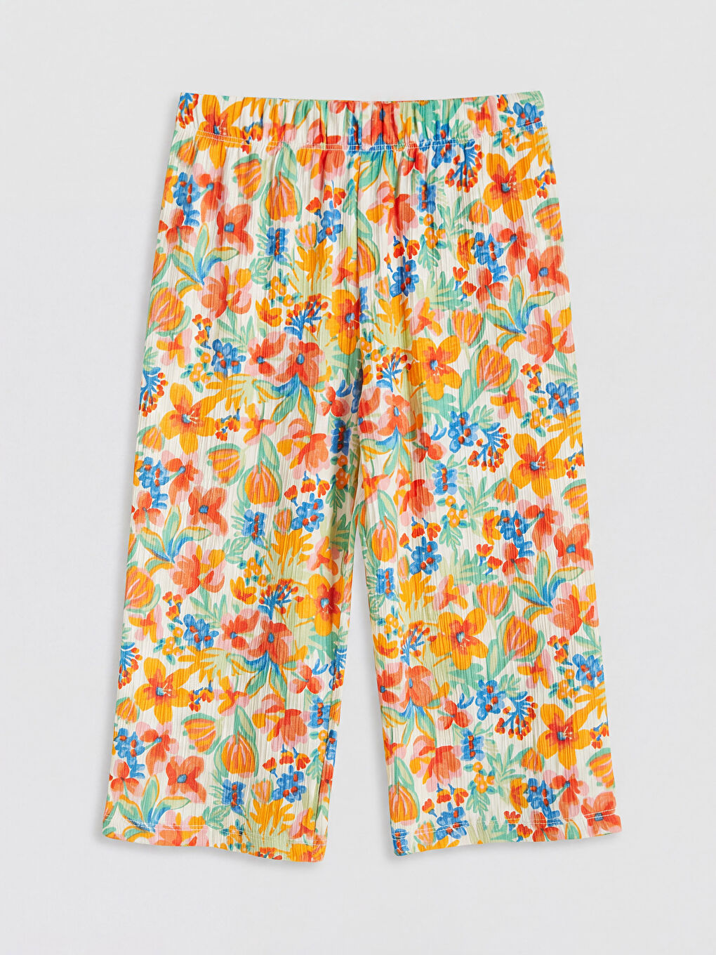 Ekru Çiçekli Kız Çocuk Takım-4