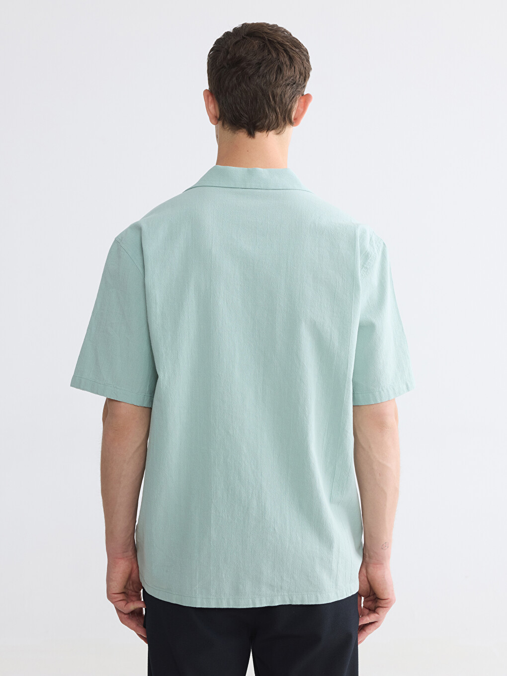 Regular Fit Men's Textured Shirt-4