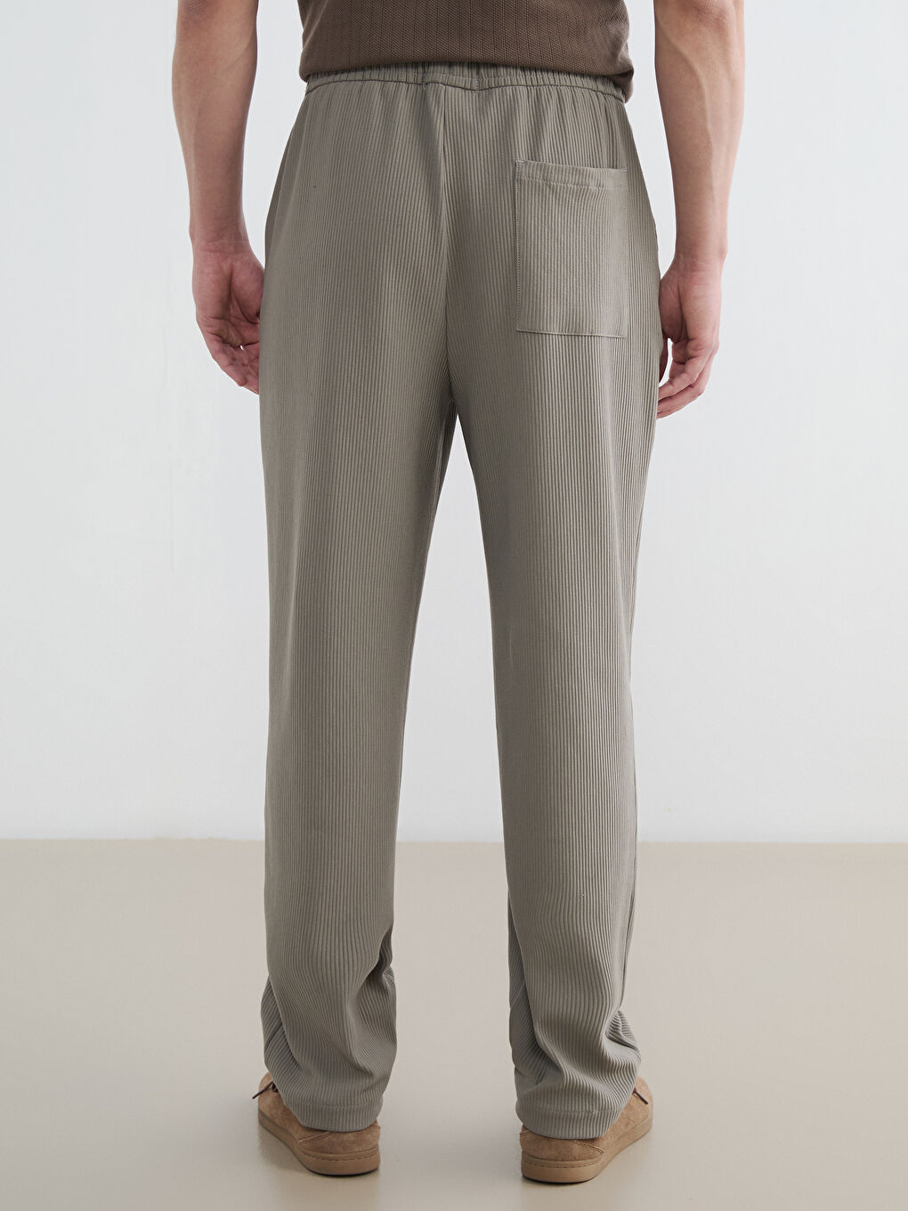 Yeşil Standart Kalıp Erkek Dokulu Pantolon-3