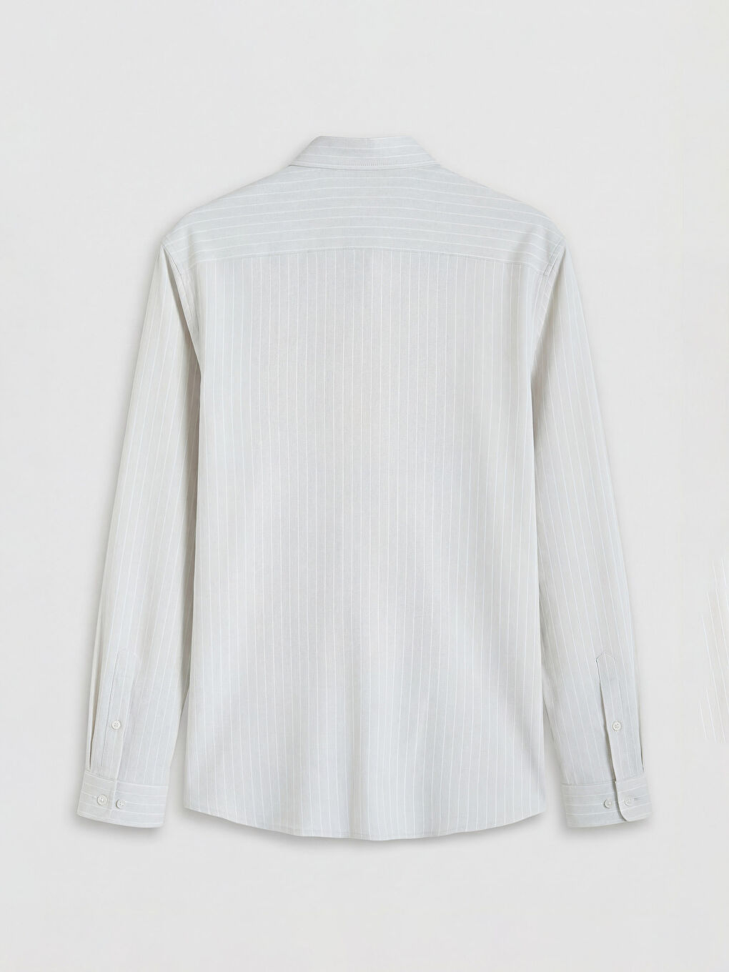 Bej Slim Fit Çizgili Erkek Gömlek-1