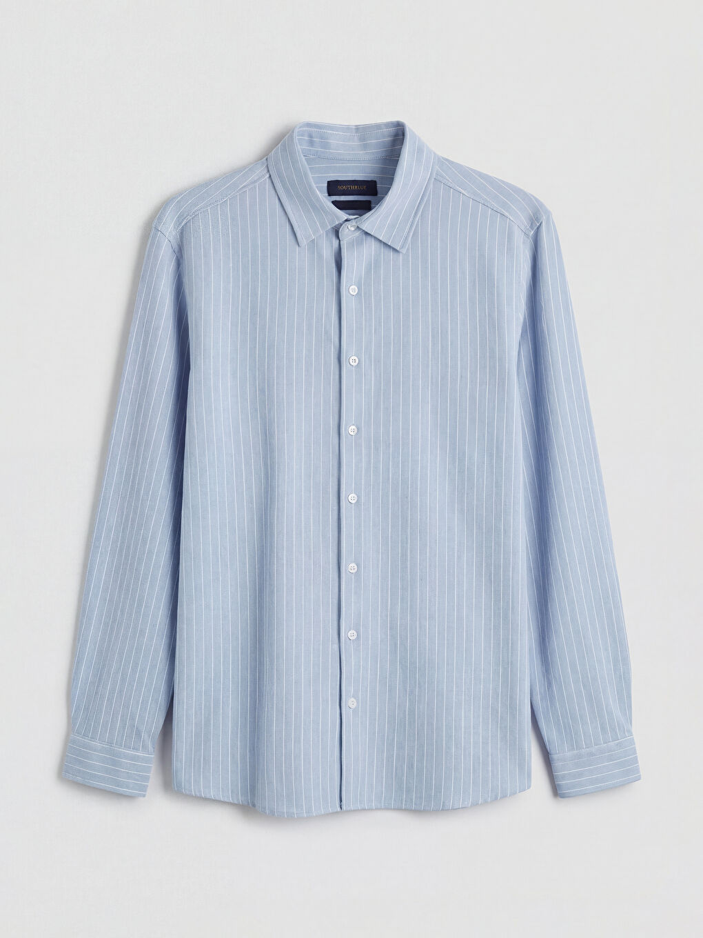 Mavi Slim Fit Çizgili Erkek Gömlek