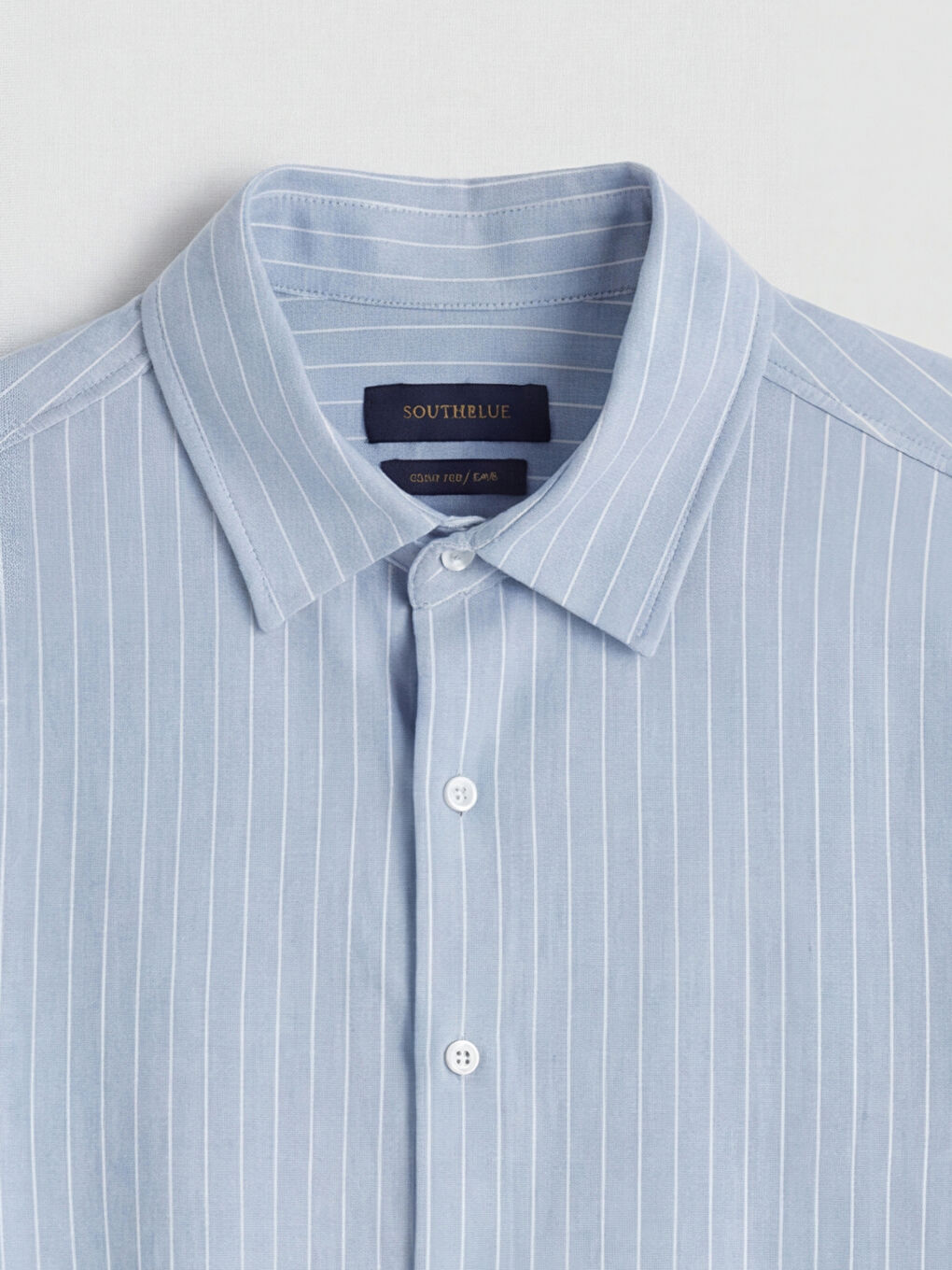 Mavi Slim Fit Çizgili Erkek Gömlek-2