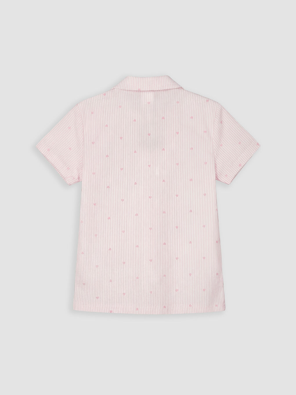 Pembe Gömlek Yaka Kız Çocuk Şortlu Pijama Takımı-3