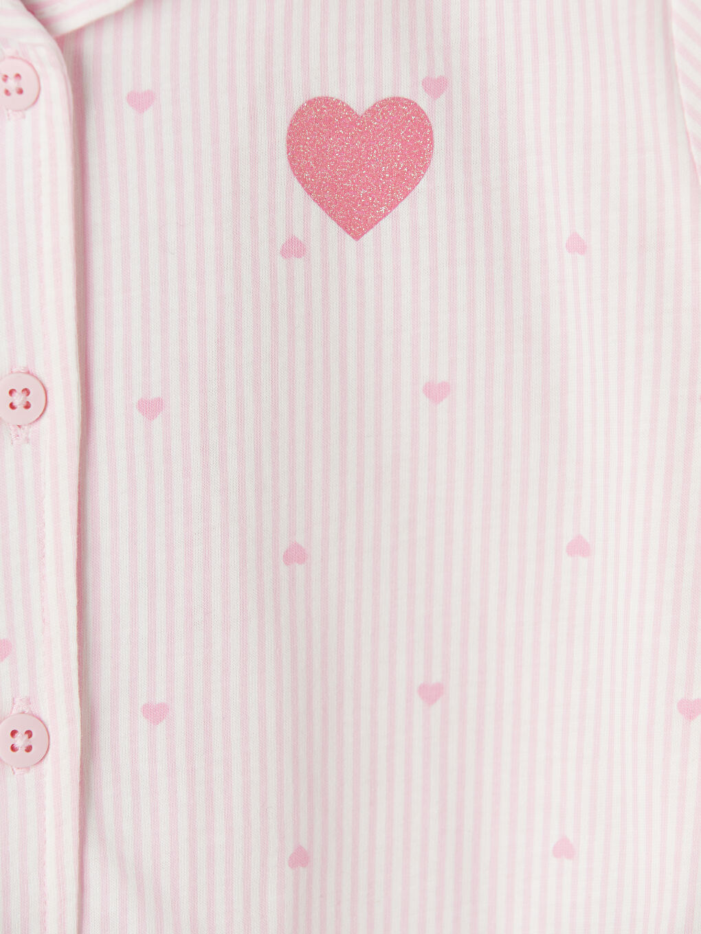 Pembe Gömlek Yaka Kız Çocuk Şortlu Pijama Takımı-5