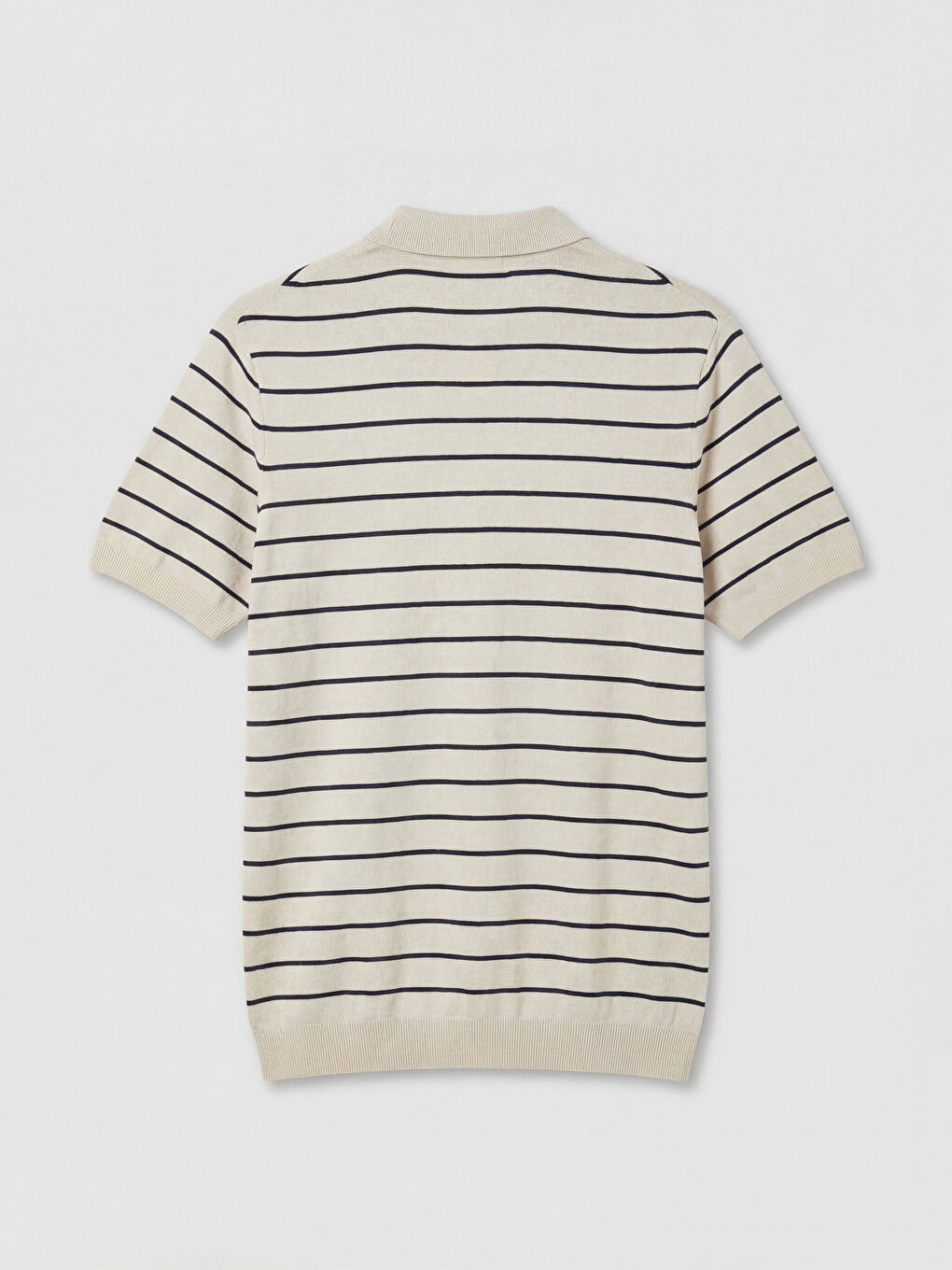 Lacivert Polo Yaka Çizgili Erkek Triko Tişört-1
