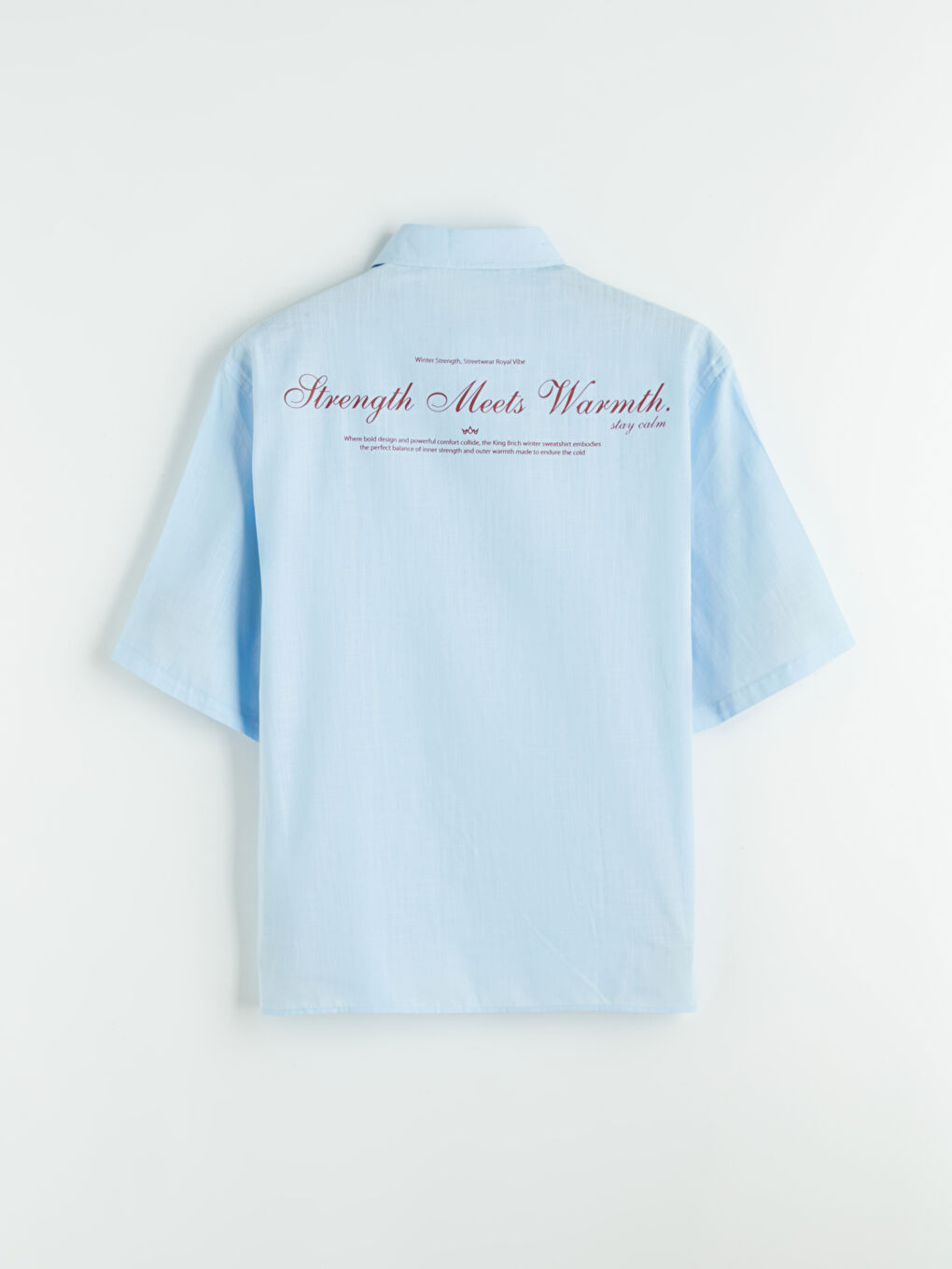 Mavi Loose Fit Çizgili Erkek Gömlek-5