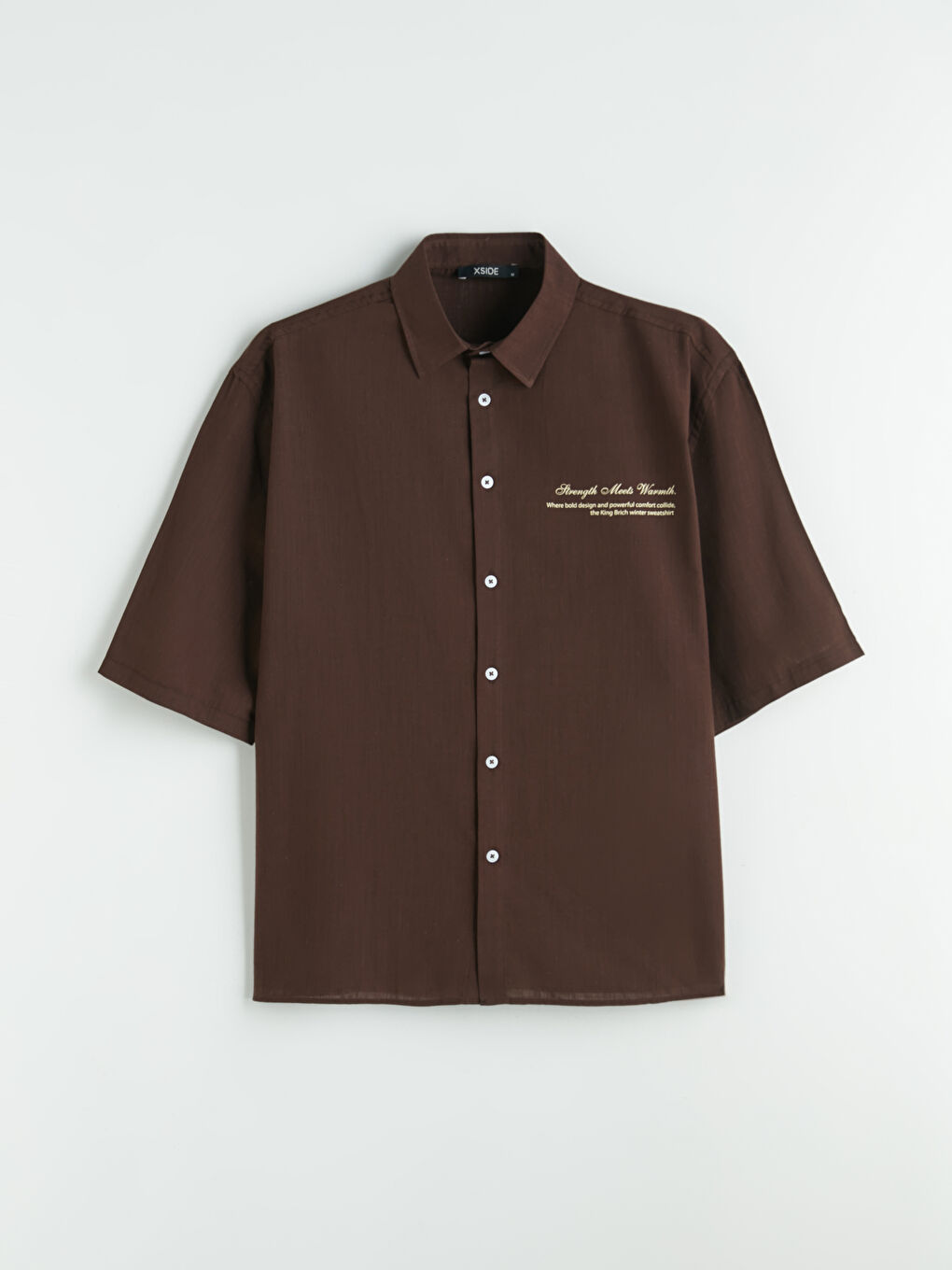 Kahverengi Loose Fit Çizgili Erkek Gömlek