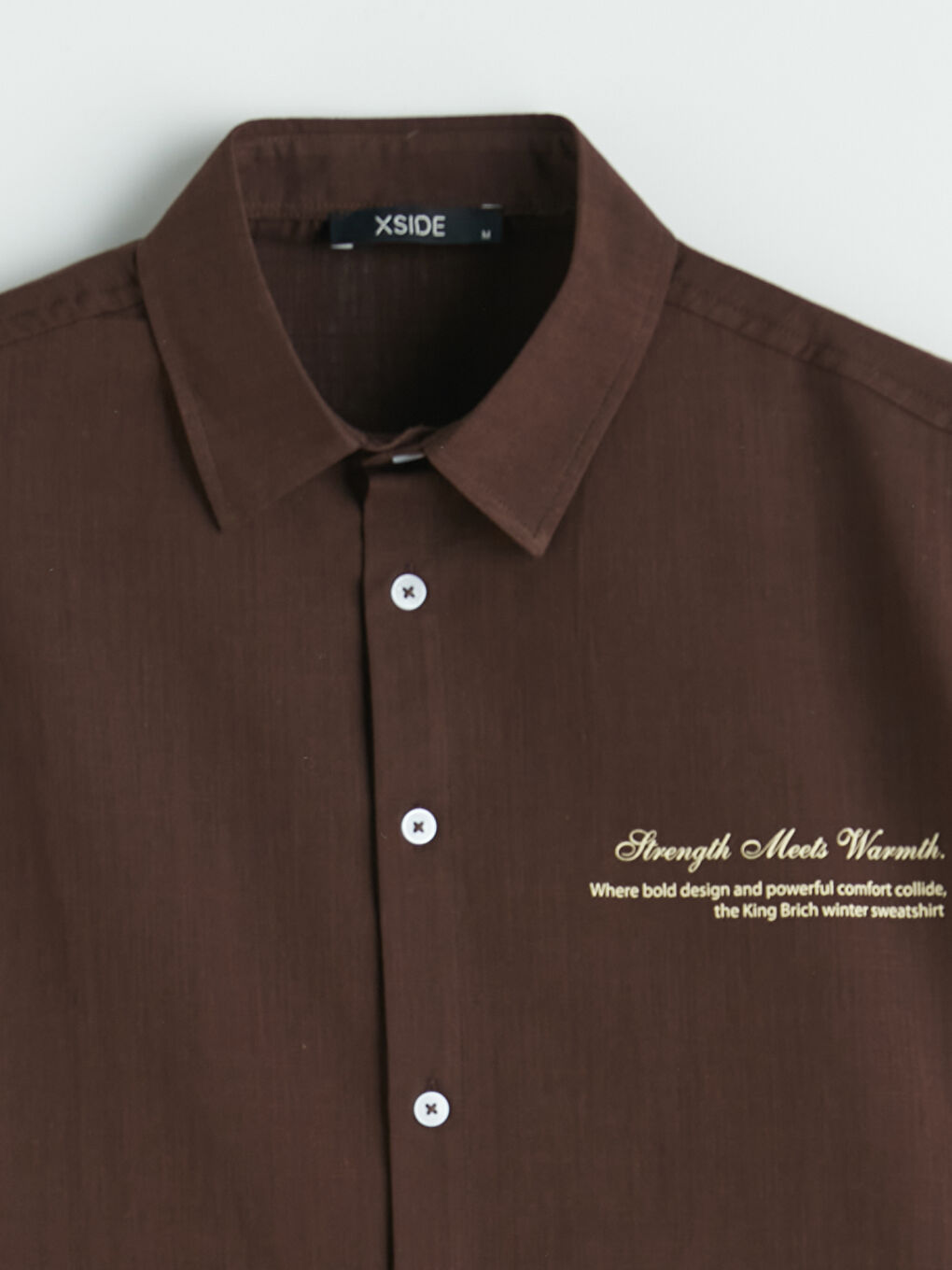 Kahverengi Loose Fit Çizgili Erkek Gömlek-2