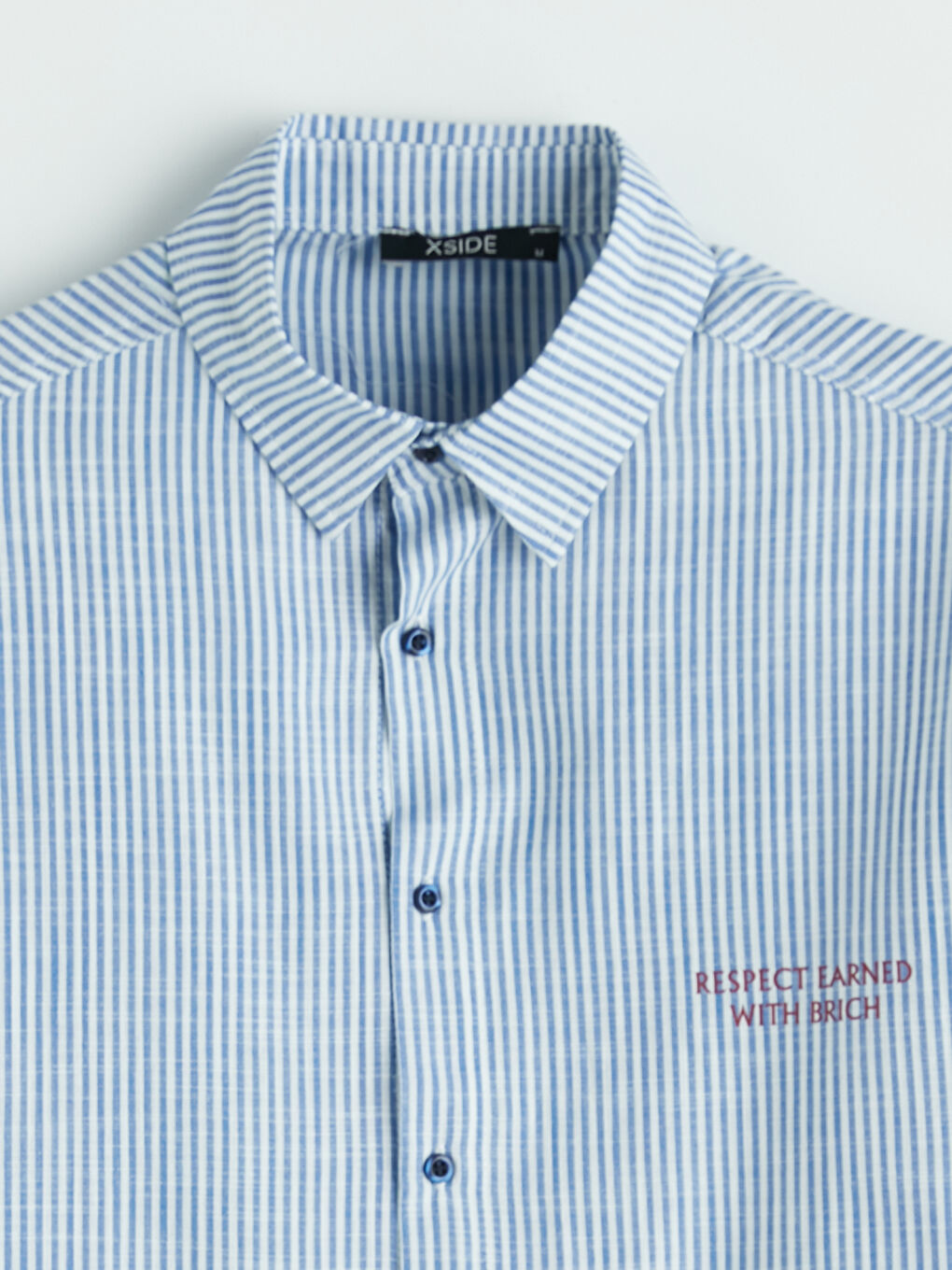 Mavi Loose Fit Çizgili Erkek Gömlek-2