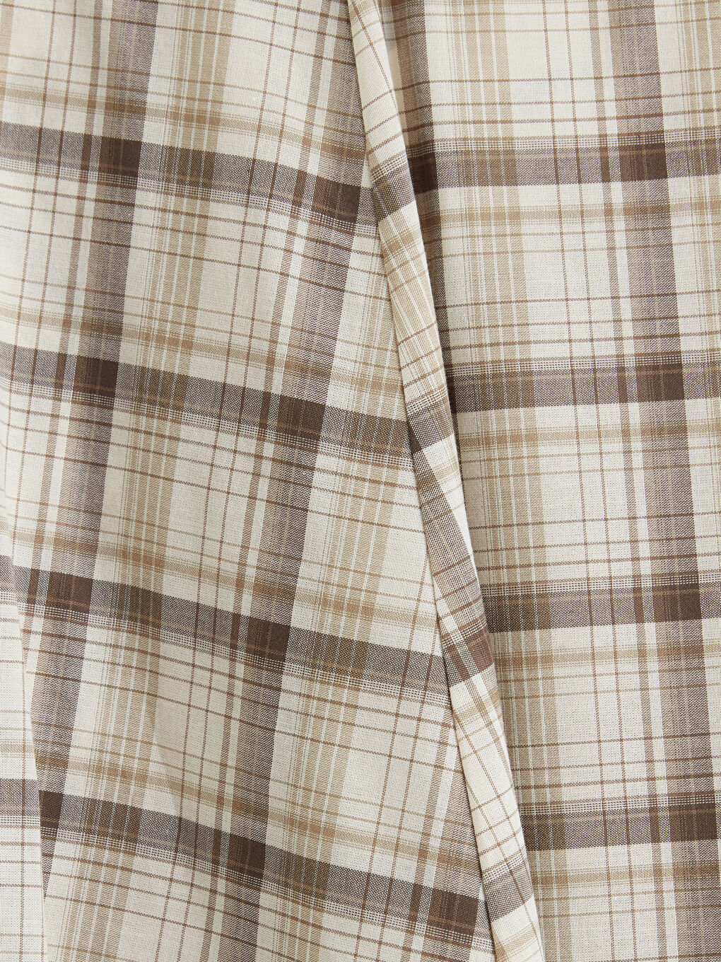 Kahverengi Beli Lastikli Ekose Kloş Etek-2