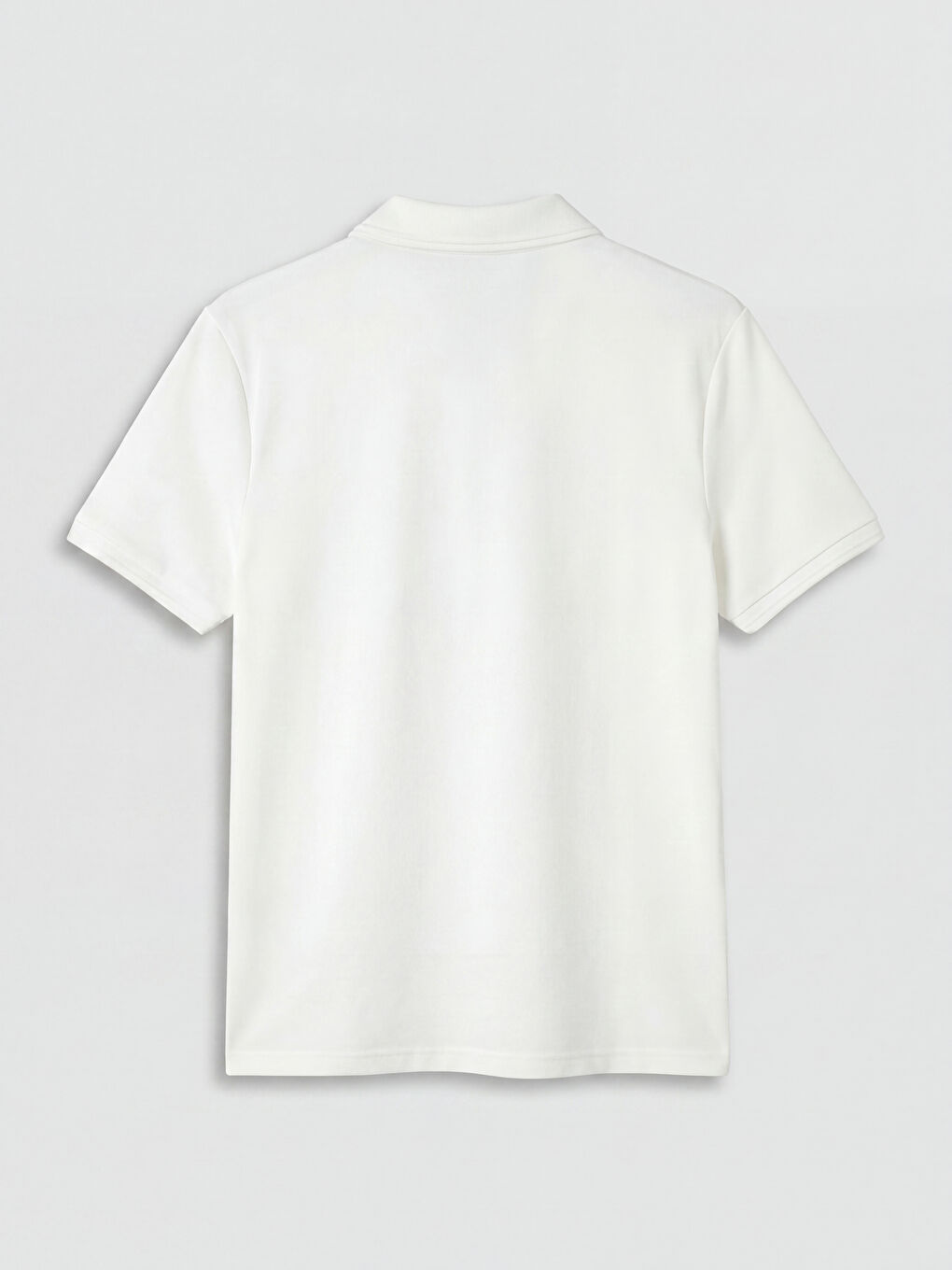Beyaz Polo Yaka Erkek Tişört-1