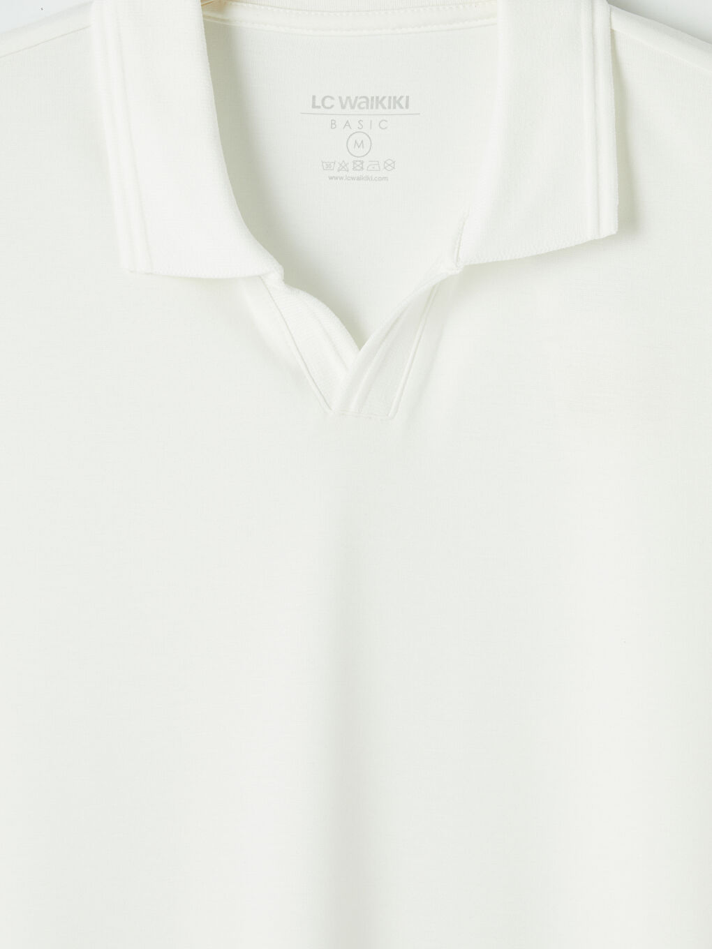 Beyaz Polo Yaka Erkek Tişört-2