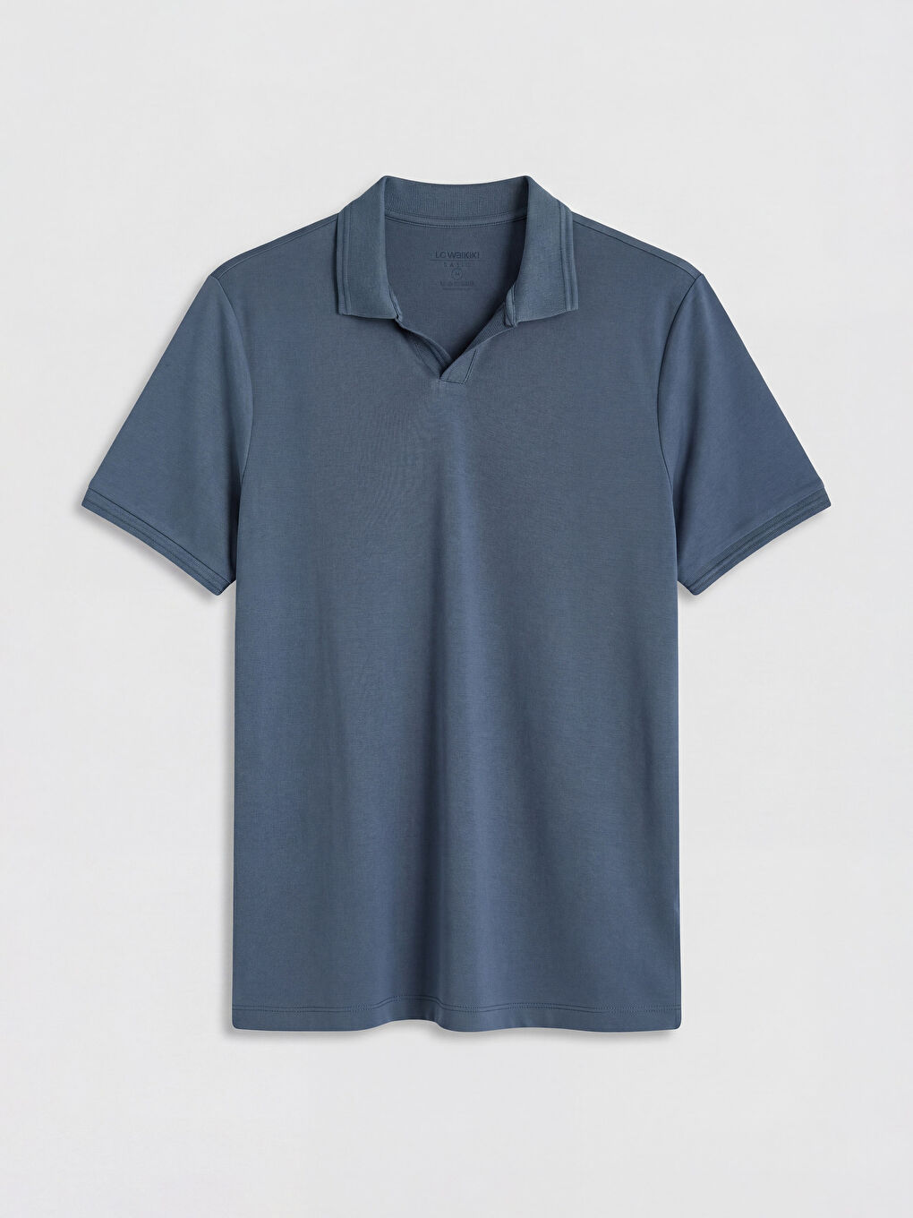 Mavi Polo Yaka Erkek Tişört-4