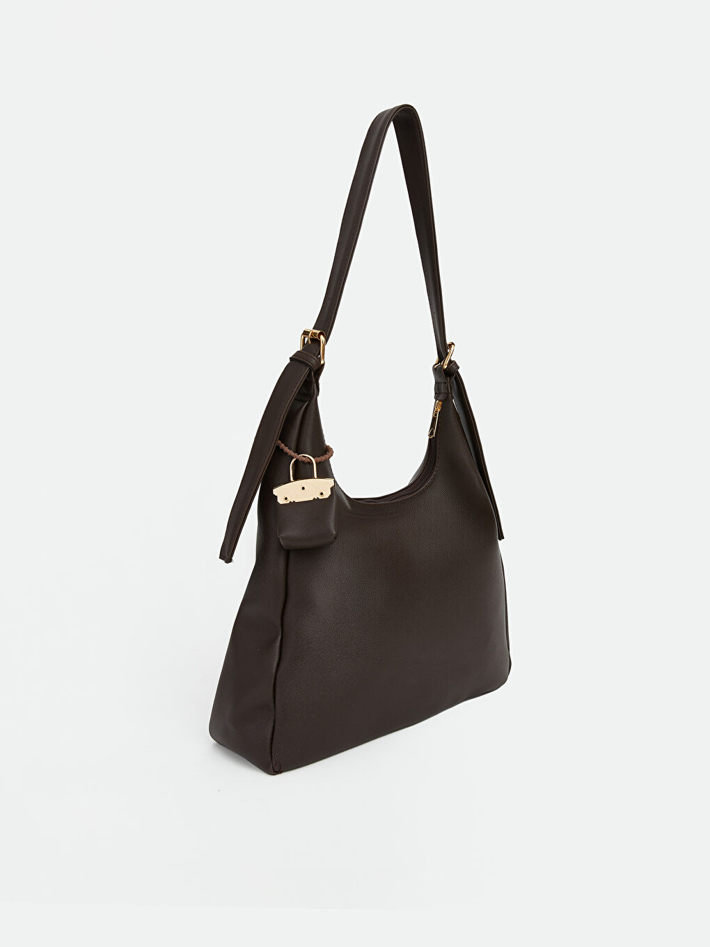 Kahverengi Deri Görünümlü Kadın Omuz Çantası-1