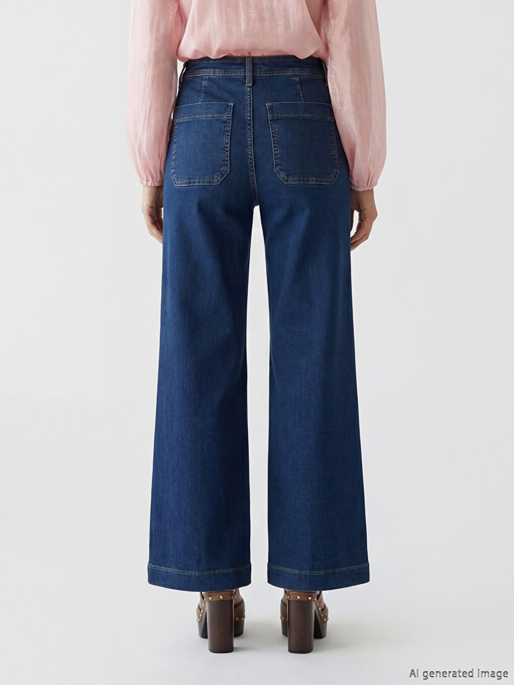 İndigo Wideleg Kadın Jean Pantolon-3